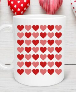Hearts Pattern Valentine's Mug, Valentine Mug, Valentine's Day Mug, Valentines Day Mug, Valentines Gift, Valentine Mugs
