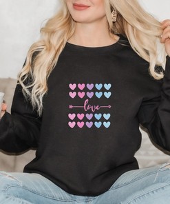 Hearts Sweatshirt, Valentines Sweatshirt, Valentines Gift, Novelty Graphic Love and Hearts, Valentine Hearts, Cute Valentines Sweatshirt