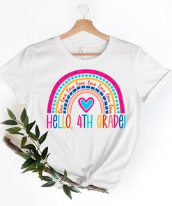 Hello 4th grade Shirts, Teach Love Inspire Shirt, Back To School Shirt, Fourth Grade Teacher Tee, Teacher Appreciation Tee, 1st day of school