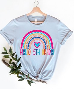 Hello 5th Grade Teach Love Inspire Shirt: Back to School & Teacher Appreciation