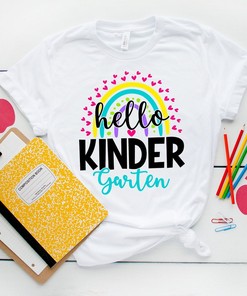 Hello Kindergarten Shirts, Teach Love Inspire Shirt, Back To School Shirt, First Grade Teacher Tee