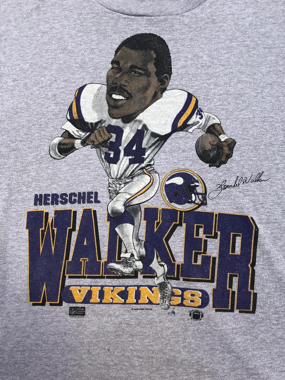 Herschel Walker Minnesota Vikings Tshirt Pullover Hoodie Crewneck Sweatshirt Reprinted Full Color Full Size Gifts For NFL Fans - Image 2