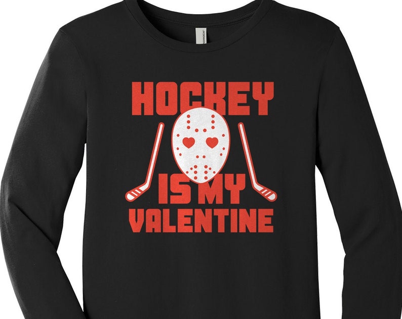 Hockey Is My Valentine - Kids Youth Long Sleeve T-shirt - Image 2