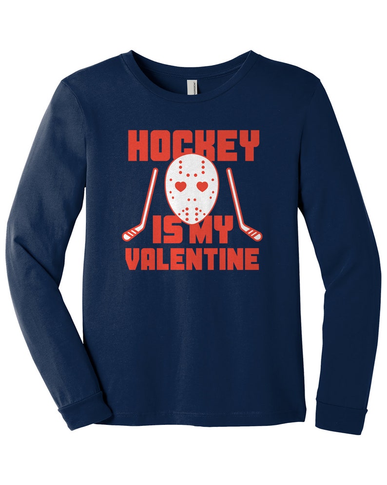 Hockey Is My Valentine - Kids Youth Long Sleeve T-shirt - Image 4
