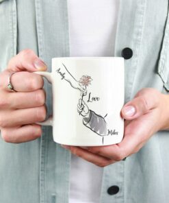 Holding Hands Mug Valentine Personalized Mug Valentines Heart Mug Only You Coffe Mug Valentines Day Gift