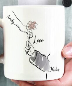 Holding Hands Mug Valentine Personalized Mug Valentines Heart Mug Only You Coffe Mug Valentines Day Gift