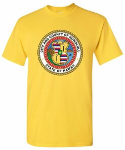 Honolulu US City Flag Basic Shirt Sweatshirt Pullover Hoodie Reprinted Full Color Full Size