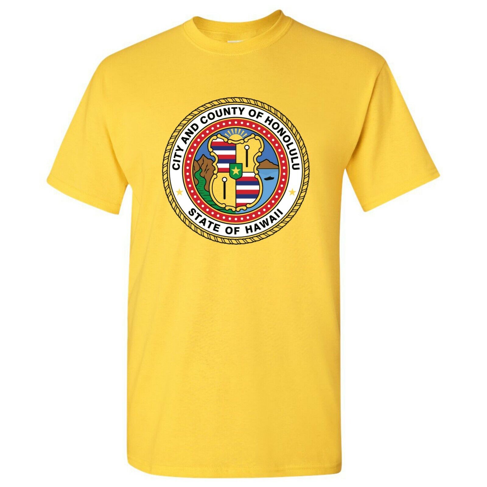 Honolulu US City Flag Basic Shirt Sweatshirt Pullover Hoodie Reprinted Full Color Full Size