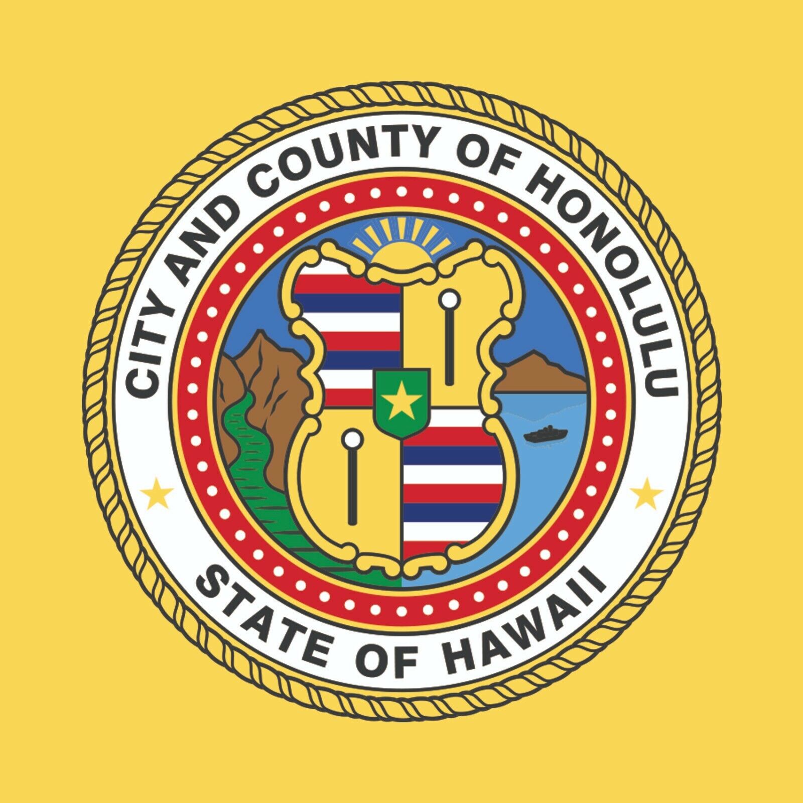 Honolulu US City Flag Basic Shirt Sweatshirt Pullover Hoodie Reprinted Full Color Full Size
