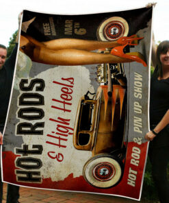 Hot Rod And Pin Up Show Speed Shop Blanket