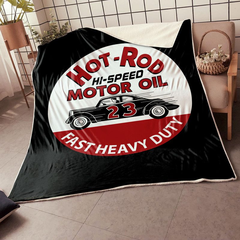 Hot Rod Motor Oil Street Vintage Blanket