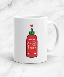 Hot Stuff Mug, , Vegan, Expression, Pun, Heart, Kawaii, Cute, Funny, Love, Pun, Gift, Valentine's Day, Anniversary