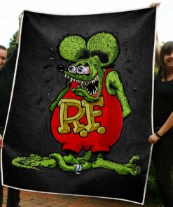 Hotrod Rat Fink Hot Rod Muscle Car Blanket