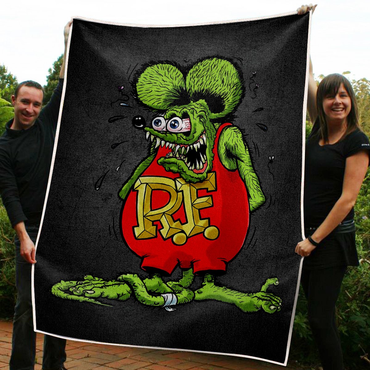 Hotrod Rat Fink Hot Rod Muscle Car Blanket
