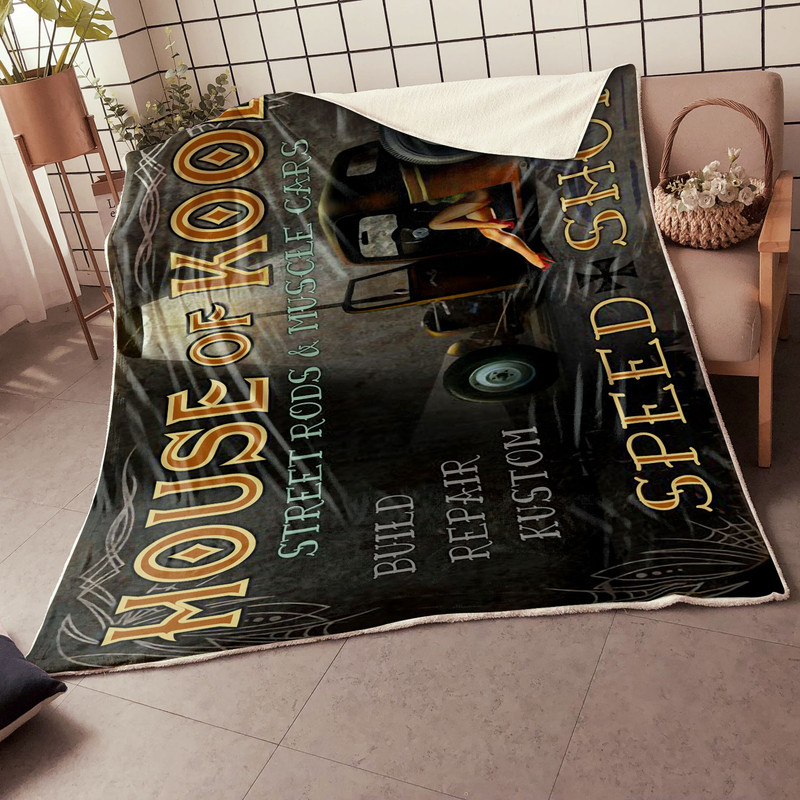 House Of Kool Hot Rod Speed Shop Blanket