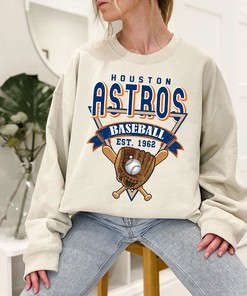 Houston Baseball Crewneck Sweatshirt, Vintage Houston Baseball Shirt, Houston MLB Shirt, Baseball Fan Gifts, Houston Fan Shirt