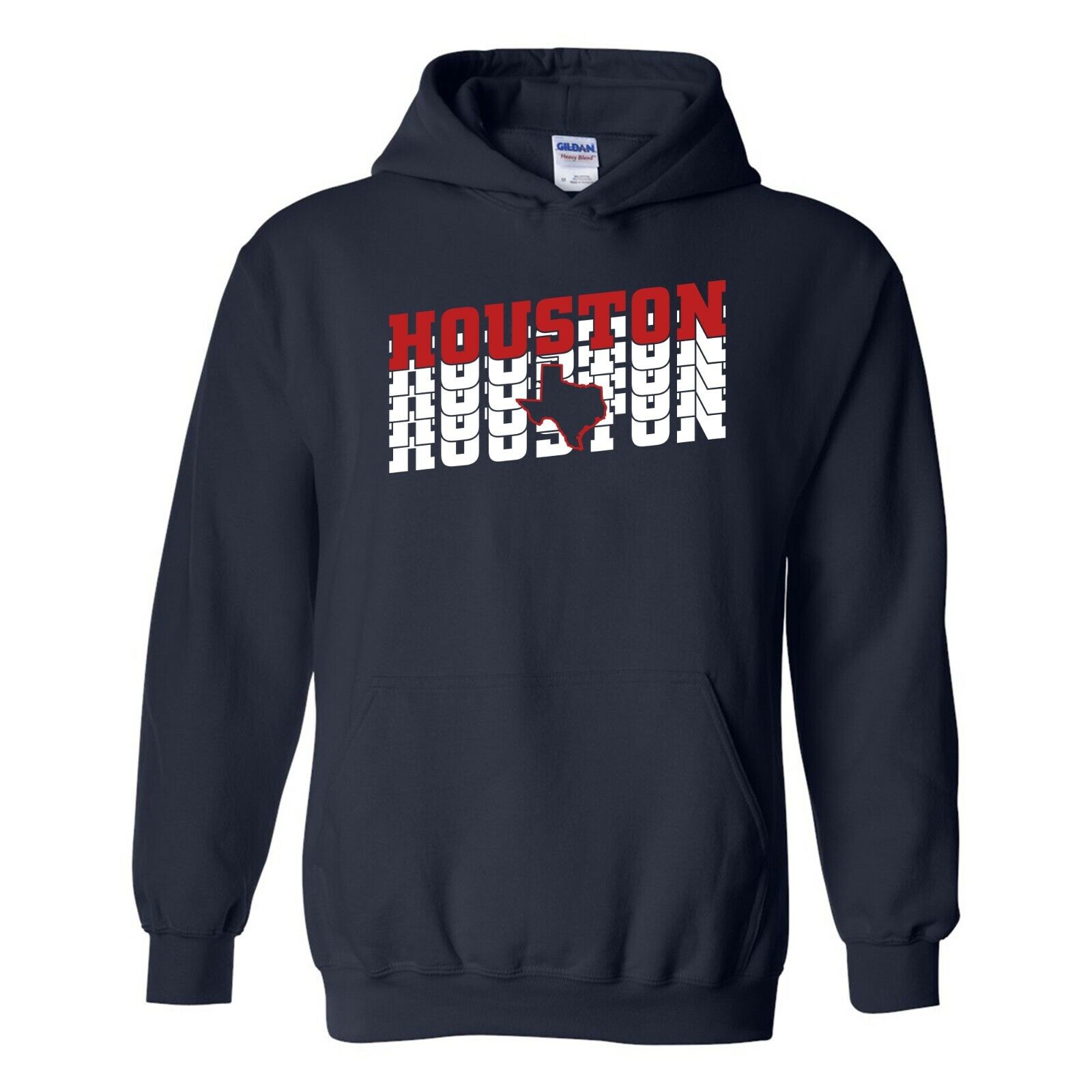 Houston Retro Repeat - Sport Shirt Sweatshirt Pullover Hoodie Reprinted Full Color Full Size