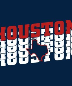 Houston Retro Repeat - Sport Shirt Sweatshirt Pullover Hoodie Reprinted Full Color Full Size