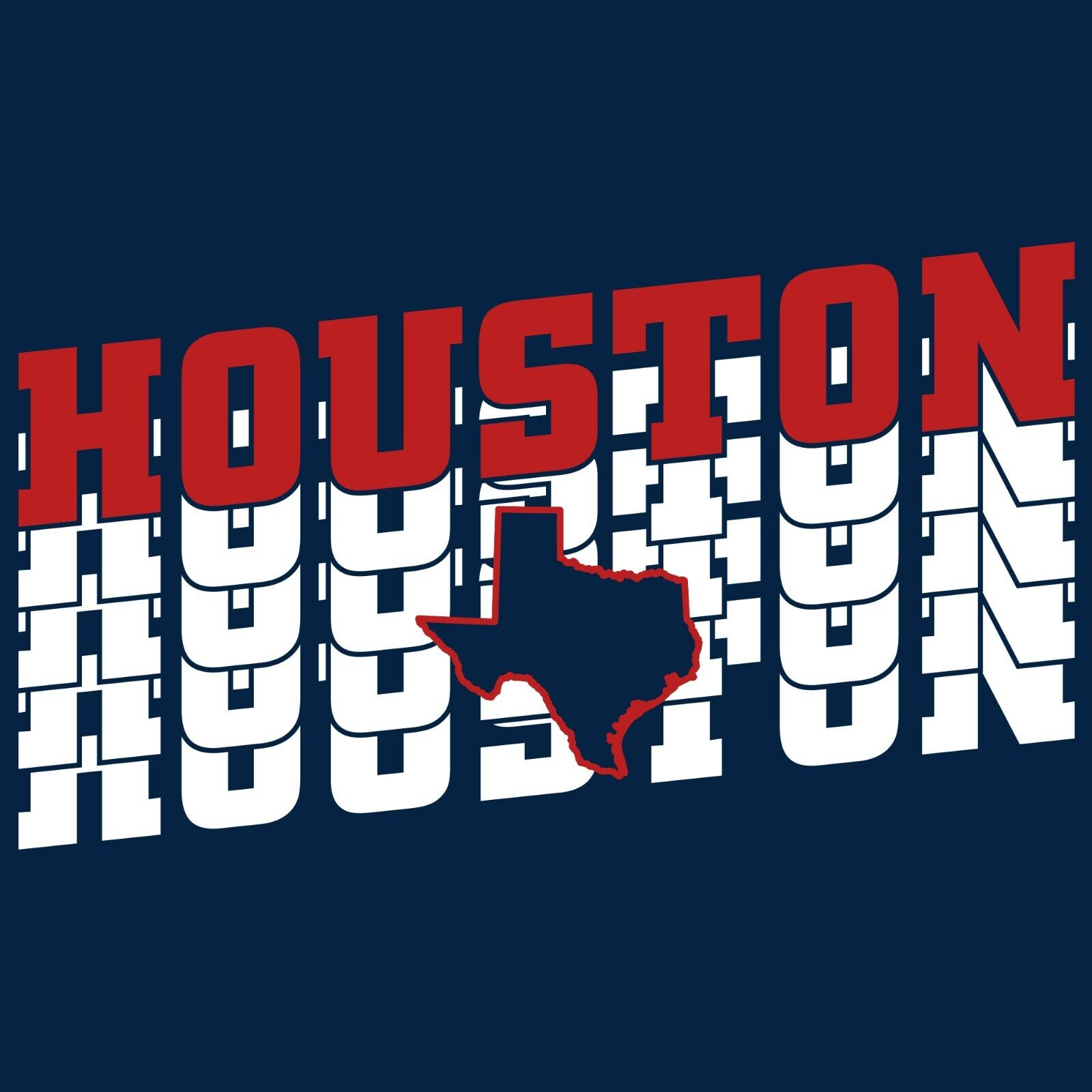 Houston Retro Repeat - Sport Shirt Sweatshirt Pullover Hoodie Reprinted Full Color Full Size