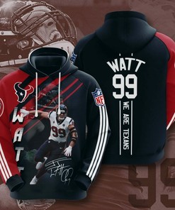 Houston Texans J.J. Watt Deep Steel Blue 3D All Over Print Zip Up Hoodie, Personalized Nfl Hoodie