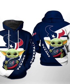 Houston Texans Nfl Baby Yoda Team 3D All Over Print Zip Up Hoodie Option
