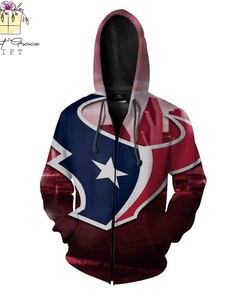 Houston Texans Nfl Big Logo 3D All Over Print Zip Up Hoodie Option