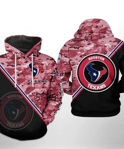 Houston Texans Nfl Camo Team 3D All Over Print Zip Up Hoodie Option