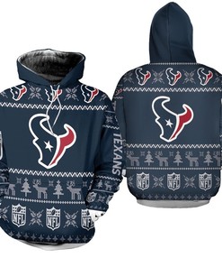 Houston Texans Nfl Christmas 3D Hoodie Zip Hoodie, 3D All Over Print Hoodie Zip Hoodie