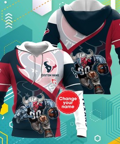 Houston Texans Nfl Personalized Custom 3D Hoodie Zip Hoodie, Nfl 3D All Over Print Hoodie Zip Hoodie