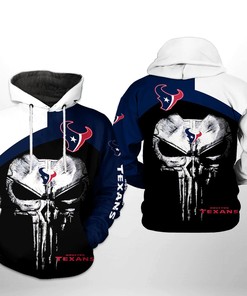 Houston Texans Nfl Skull Punisher Team 3D All Over Print Zip Up Hoodie Option