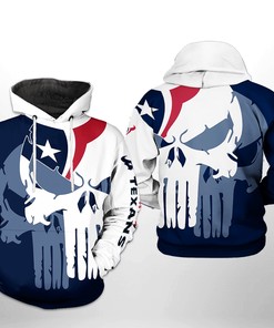 Houston Texans Nfl Team Skull 3D All Over Print Zip Up Hoodie Option