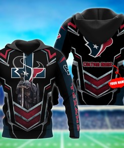 Houston Texans Personalized Metal Mascot 3D All Over Print Zip Up Hoodie