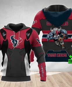 Houston Texans Personalized Team Player 3D All Over Print Zip Up Hoodie