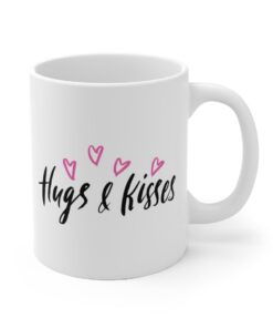 Hugs and Kisses Hearts Mug, Valentines Day Coffee Mug, Valentines Day Mug, Valentines Gift, Valentine Mug, Valentine Gift