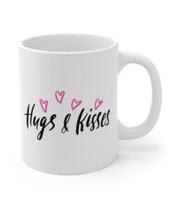 Hugs and Kisses Hearts Mug, Valentines Day Coffee Mug, Valentines Day Mug, Valentines Gift, Valentine Mug, Valentine Gift