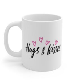 Hugs and Kisses Hearts Mug, Valentines Day Coffee Mug, Valentines Day Mug, Valentines Gift, Valentine Mug, Valentine Gift