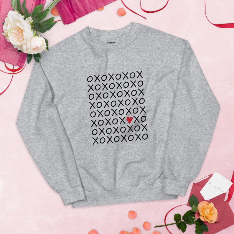 Hugs and Kisses Unisex Sweatshirt, Valentine Shirt, Sweetheart Matching Shirts - Image 2