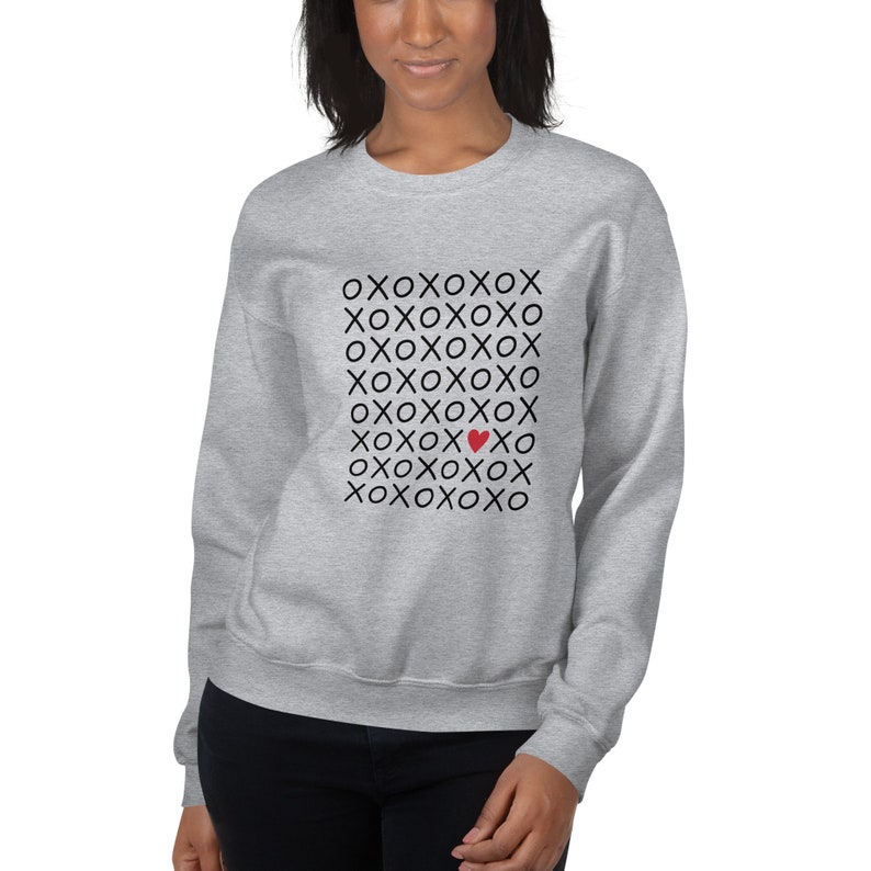 Hugs and Kisses Unisex Sweatshirt, Valentine Shirt, Sweetheart Matching Shirts - Image 3