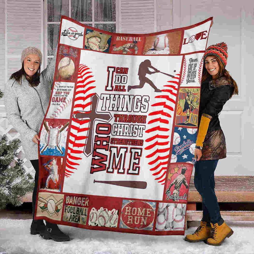 I Love Baseball Blanket, Quote I Can Do All Things