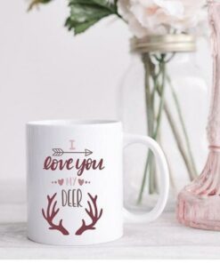 I Love You Deer Coffee Mug, Love Mug, Valentines Day Gift For Her, Gift For Girlfriend, Valentine's Coffee Mug