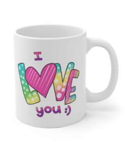 I Love You Red And Black Design Mug, Valentines Day Mug, Valentines Day Coffee Mug, Valentines Day Mug, I Love You Mug