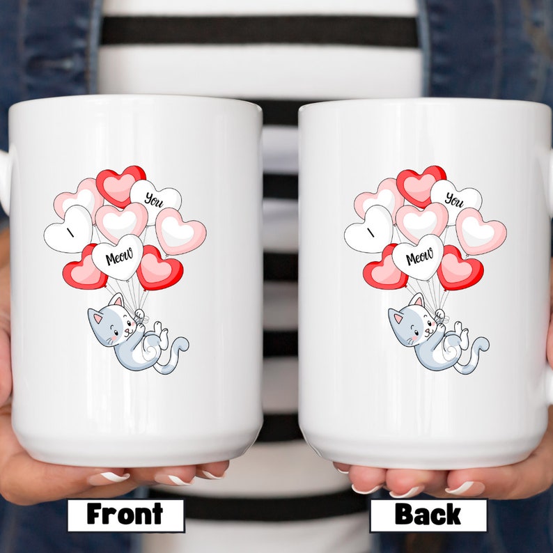 I Meow You, Cat Mug, Couples Gift, Unisex Gift, Cat Lovers, Valentines Day Gift, Large Mug, Couples Gifts