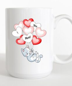 I Meow You, Cat Mug, Couples Gift, Unisex Gift, Cat Lovers, Valentines Day Gift, Large Mug, Couples Gifts