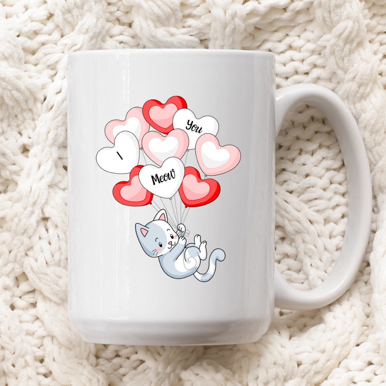 I Meow You, Cat Mug, Couples Gift, Unisex Gift, Cat Lovers, Valentines Day Gift, Large Mug, Couples Gifts