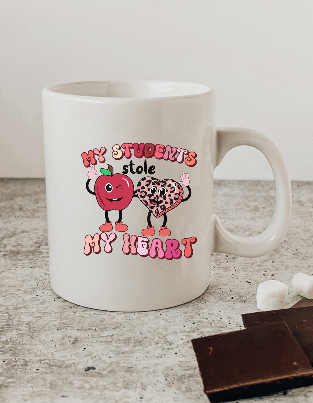 I Teach The Cutest Little Valentines, Personalized Gift For Teachers, Retro Valentines Mug, Teacher Valentines Mug