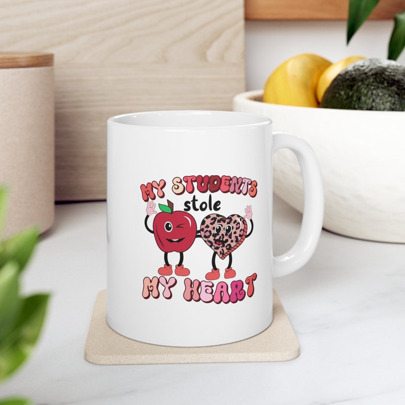 I Teach The Cutest Little Valentines, Personalized Gift For Teachers, Retro Valentines Mug, Teacher Valentines Mug