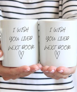 I Wish You Lived Next Door Coffee Mug - Going Away Gift for Besties, Moving Away Mug, and BFF