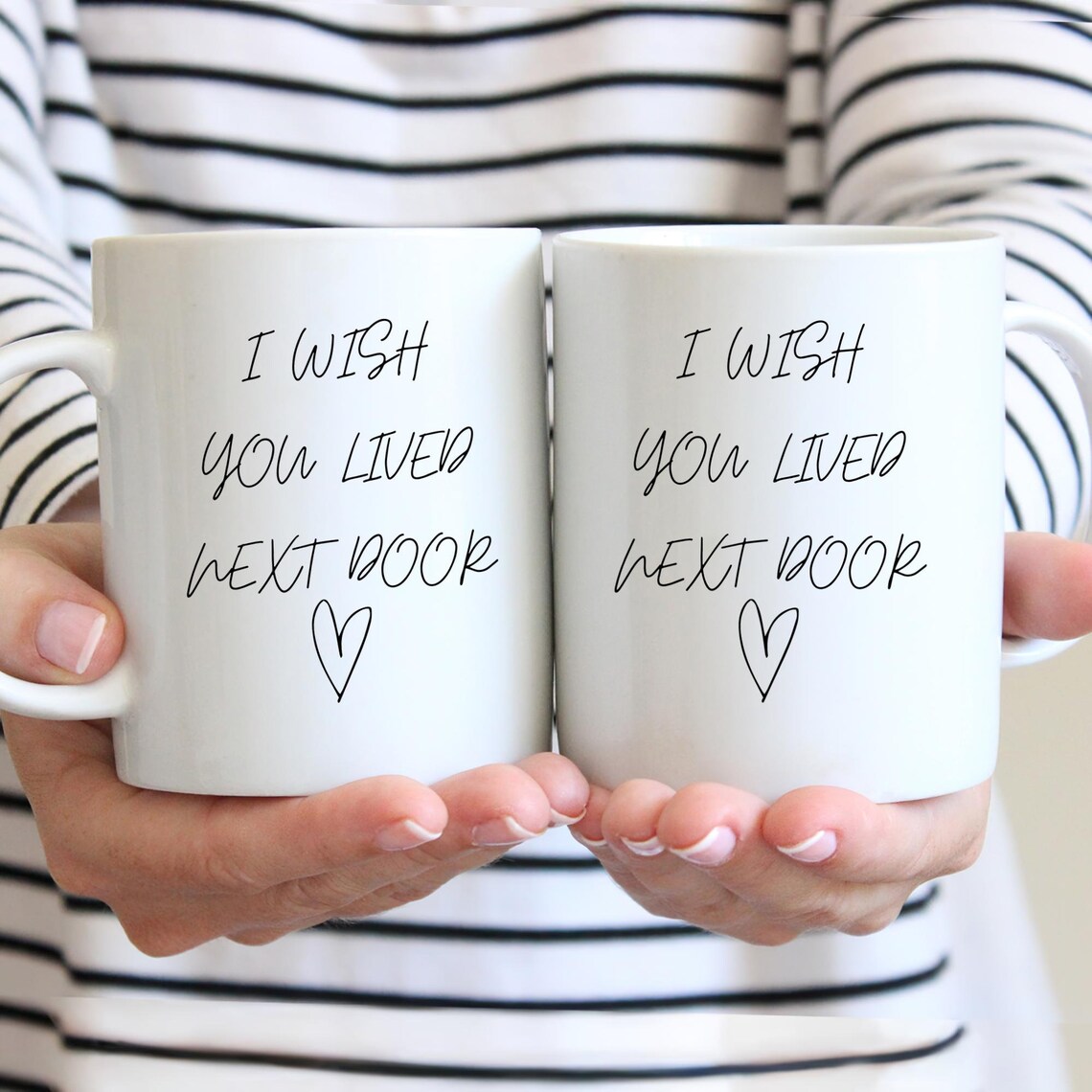 I Wish You Lived Next Door Coffee Mug - Going Away Gift for Besties, Moving Away Mug, and BFF