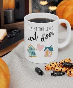 I Wish You Lived Next Door Mug - Long Distance Friendship, Best Friend Moving, Custom State To State, Sister, Ceramic Mug
