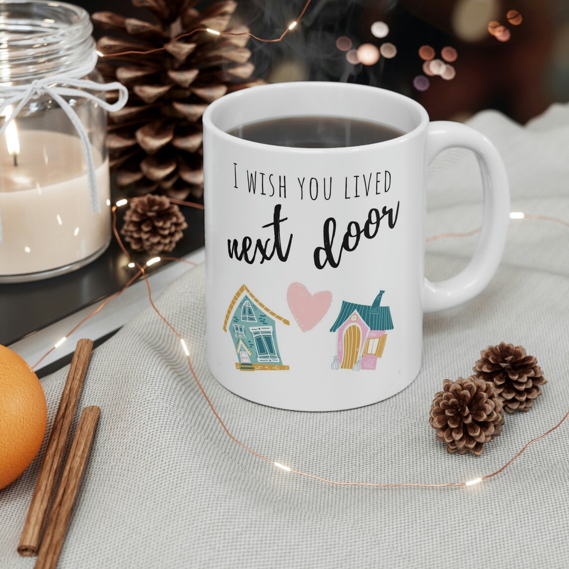I Wish You Lived Next Door Mug - Long Distance Friendship, Best Friend Moving, Custom State To State, Sister, Ceramic Mug - Image 2